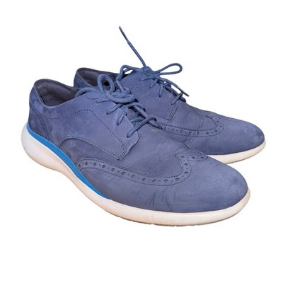 Cole Haan Grand Mens 10M Pre-Owned Troy Wingtip Oxford Marine Blue White C33766