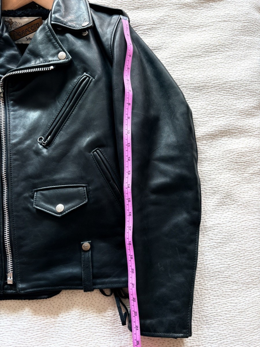 Schott NYC Perfecto 125 Mens Size 36 Cowhide Leather Jacket Black