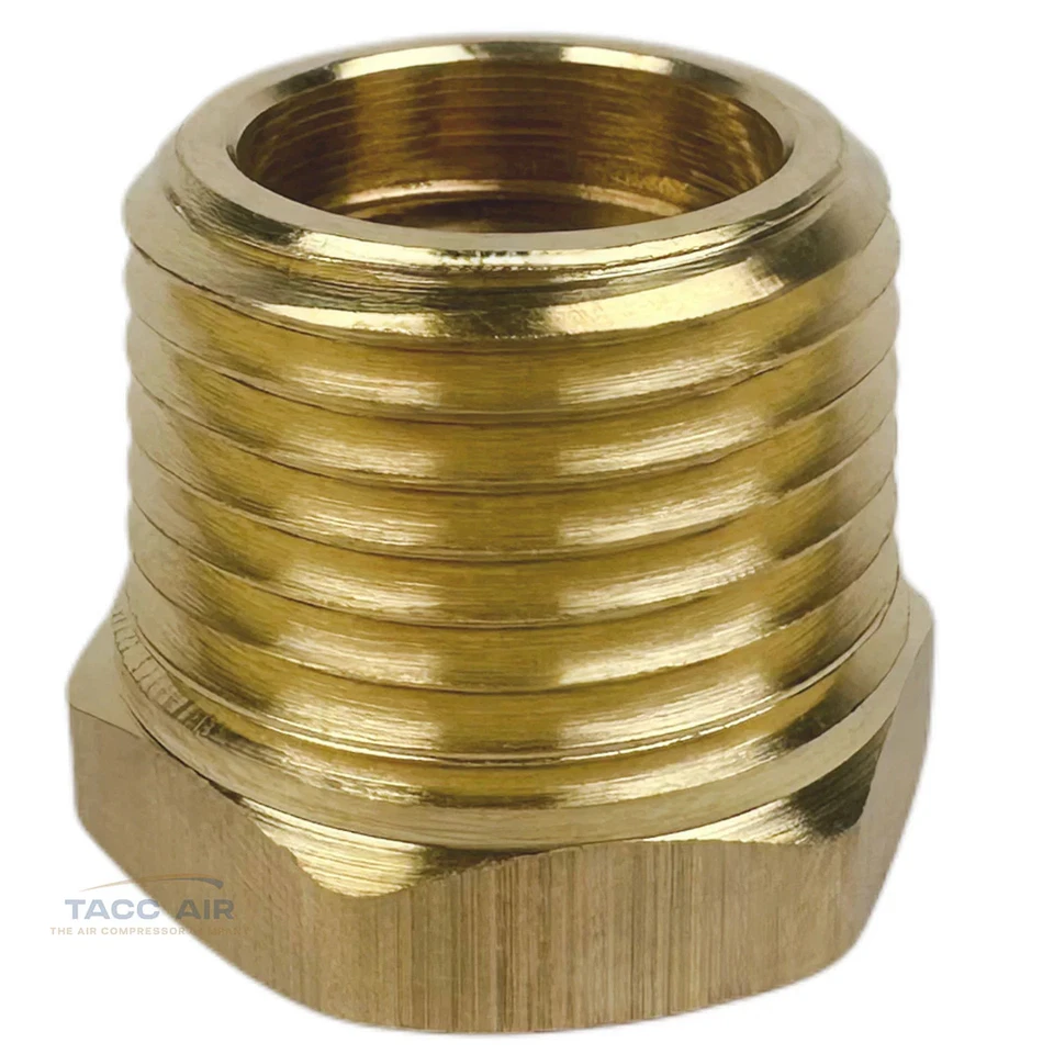 1/2" Male x 3/8" Female NPT Hex Reducer Bushing Adapter Pipe Reducing Fitting - Image 4 of 4