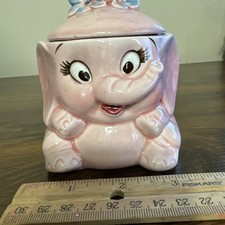 Vintage Lefton Pink Elephant Creamer and Sugar Bowl Set Japan Ceramic 1950s Rare