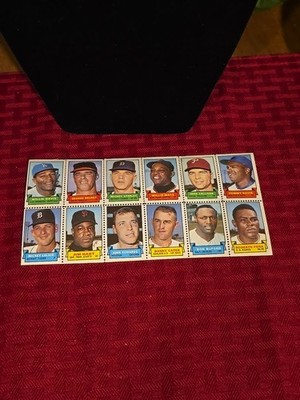 1969 Topps 12 Stamp Sheet Panel Insert Baseball Willie Mays George Brunet Davis