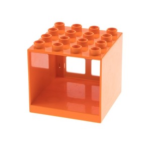 1x Lego Duplo Window 4x4x3 Orange Cube Door 1x4x3 White 10616 90265 18857