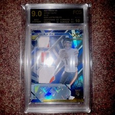 Justin Fields 2021 Panini XR Blue JSY Patch Rookie AUTO #208 (04/20) FCG 9 