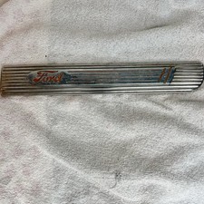 Oem 1960s Ford Aluminum Door Sill Scuff Plate Script Emblem Galaxie