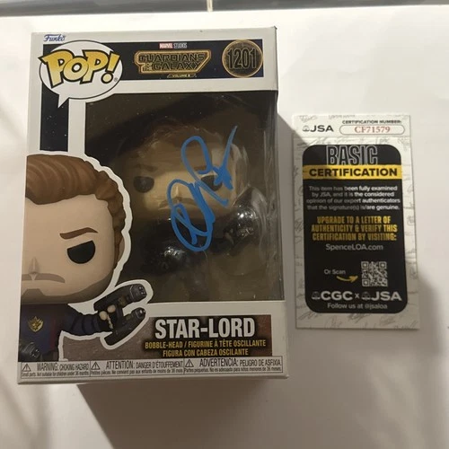 Funko Pop! Guardians of the Galaxy Star-Lord #1201 SIGNED by Chris Pratt JSA COA