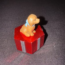 Vintage  Barbie Dog  Golden Retriever Blue Bow  Y2K  Miniature Dog  Puppy