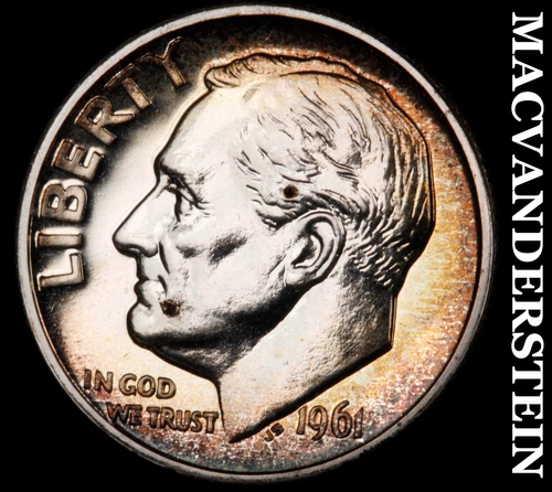 1961 Roosevelt Dime- Silver Choice Gem Proof Colorful Luster No Reserve #i8243