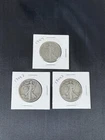 1942 P-D-S Walking Liberty Half U S Dollar Coins Lot of 3