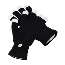 LED Light Up Rave Gloves For Adults Teens, Flashing Party 7-Colors Cool Mitten