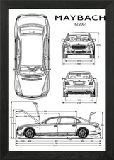 BNW Maybach 62 2007 Framed Wall Art Poster Canvas Print Picture
