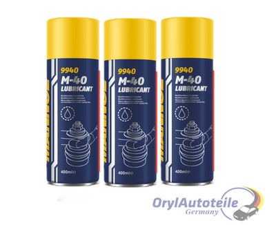 3x 400 mL Mannol 9940 Rostlöser M-40 Kriech Multifunktions und Universales Öl