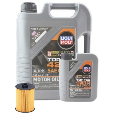 6L Liqui Moly Top Tec 4210 0W30 Hengst Engine Oil Change Kit for Atlas 3.6L CDVC