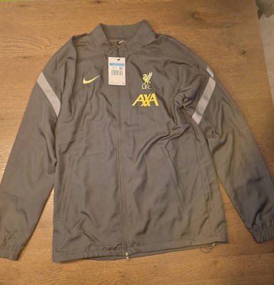 Nike Liverpool FC 21/22 Trainingsanzug In Anthrazitgrau und Chromgelb. Gr. M
