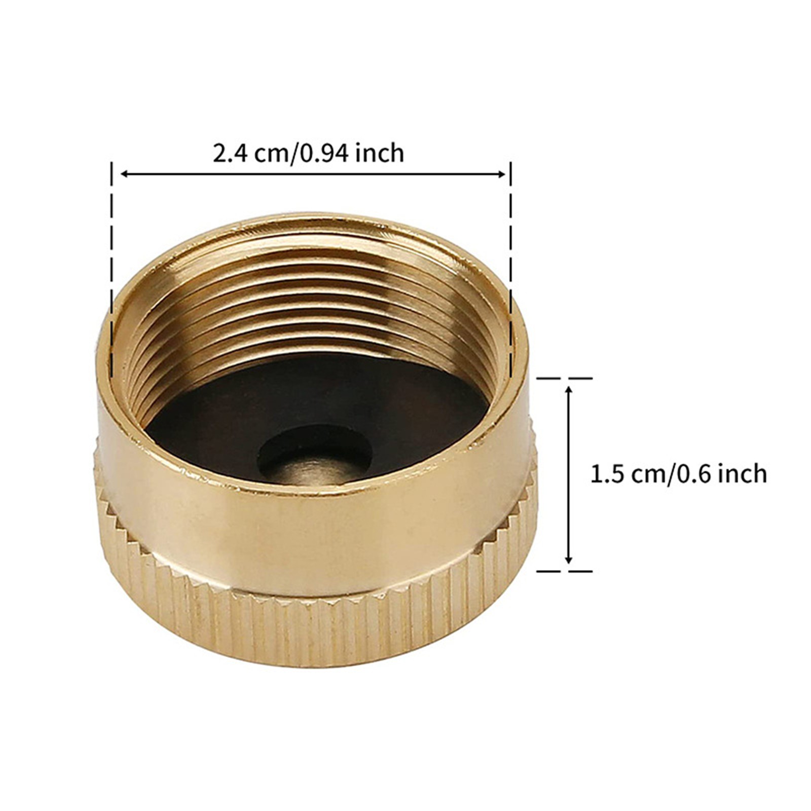 6PACK Solid Brass Propane Bottle Caps Cover For 1 LB Gas Tank Cylinder Seal