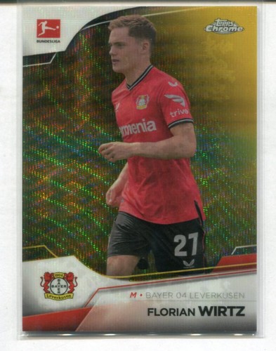 2022-23 TOPPS CHROME BUNDESLIGA #61 FLORIAN WIRTZ GOLD WAVE REFRACTOR 11/50 B280