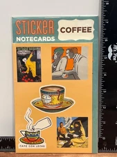 Vintage Coffee Art Peel-Off Sticker Notecard Laughing Elephant SN104
