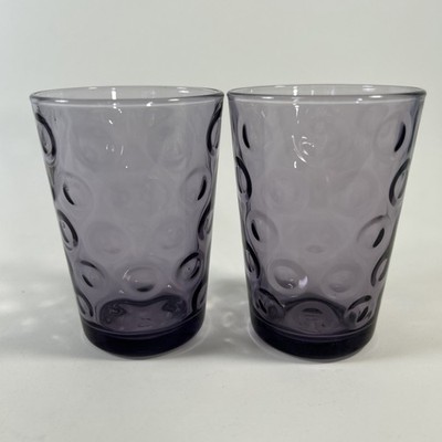 Pair Of 2 Vintage Amethyst Circleware 4  Juice Glasses