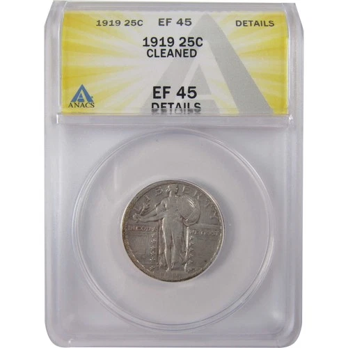 1919 Standing Liberty Silver Quarter EF 45 Details ANACS SKU:I25539