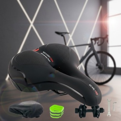 Fahrradsattel Ergonomischer Sitz Rot Gel Memory-Schaum Rückstrahler Federung