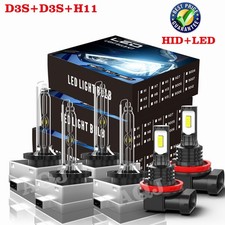 For Lincoln Mks 2009-2016 Combo Hidled Headlights Hilofog Lights 6pcs
