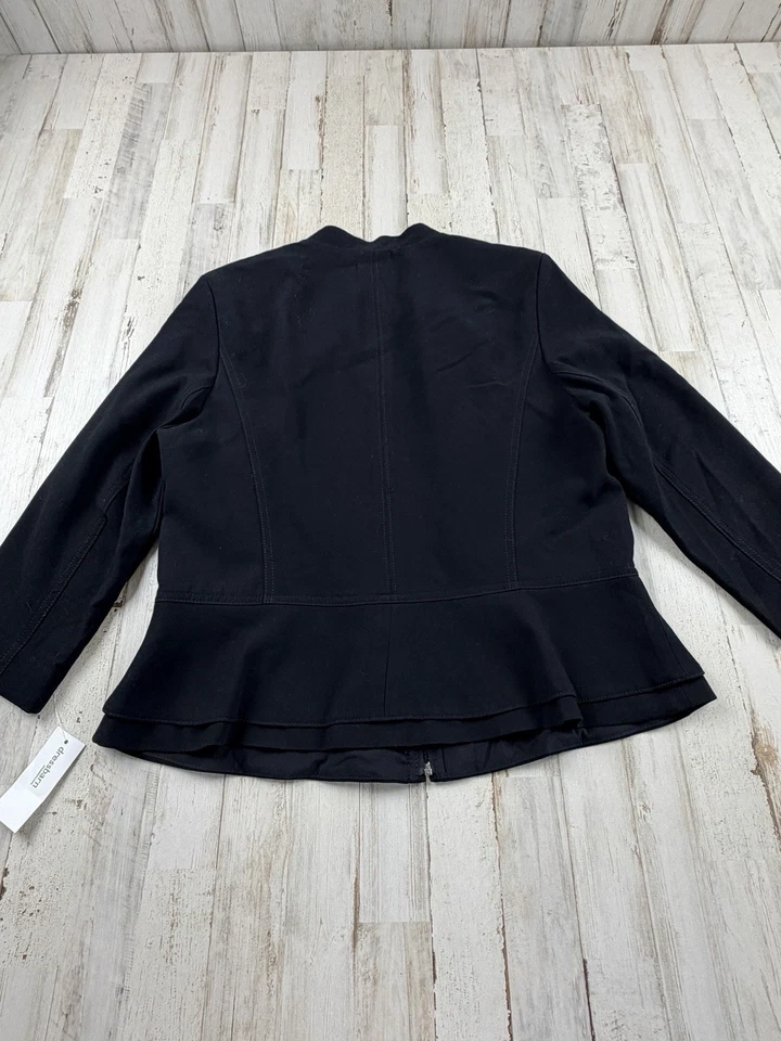 Chaqueta de traje para mujer Roz & Ali negra manga larga dobladillo en capas talla: 10 nueva con etiquetas Foto 4 de 4