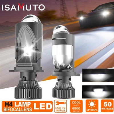 ISAMUTO H4 LED Projector LENS Bulb Kit High Low Beam 10000LM Headlight Retrofit
