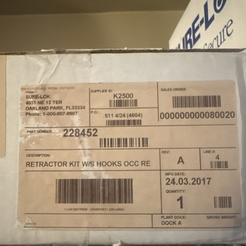 SURE-LOK Titan 800- Retractor Kit & Occupant Restraint | AL860S-4C-SNC | NEW NIB - Picture 13 of 14