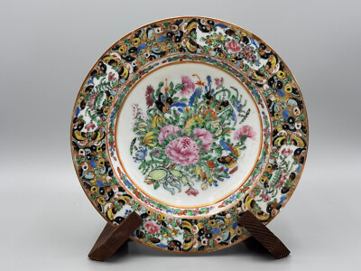 Antique 19th c. Chinese Export Famille Rose Thousand Butterflies