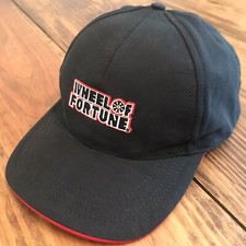 Vintage Wheel Of Fortune Black/Red Snapback Hat Made In USA EUC Free Shipping