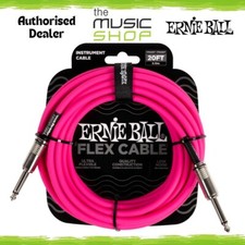Ernie Ball Flex 20ft Pink Instrument (Guitar) Cable, Straight/Straight - 6418