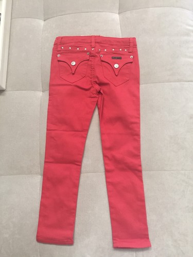 New Hudson Girls Slim Red Silver Studded Legging Jeans Pants - Picture 3 of 6