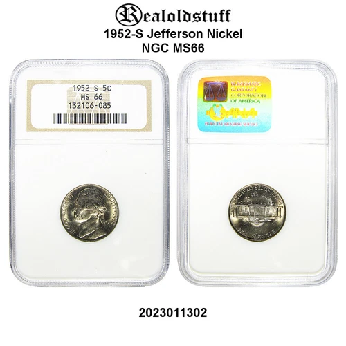 1952-S Jefferson Nickel - NGC MS66 - 2023011302