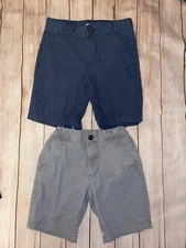 Boys 8 Old Navy Grey And Blue Striped Shorts 2 Pair