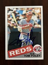 1985 Topps #107 Tom Foley AUTO Cincinnati Reds AUTOGRAPH Signed