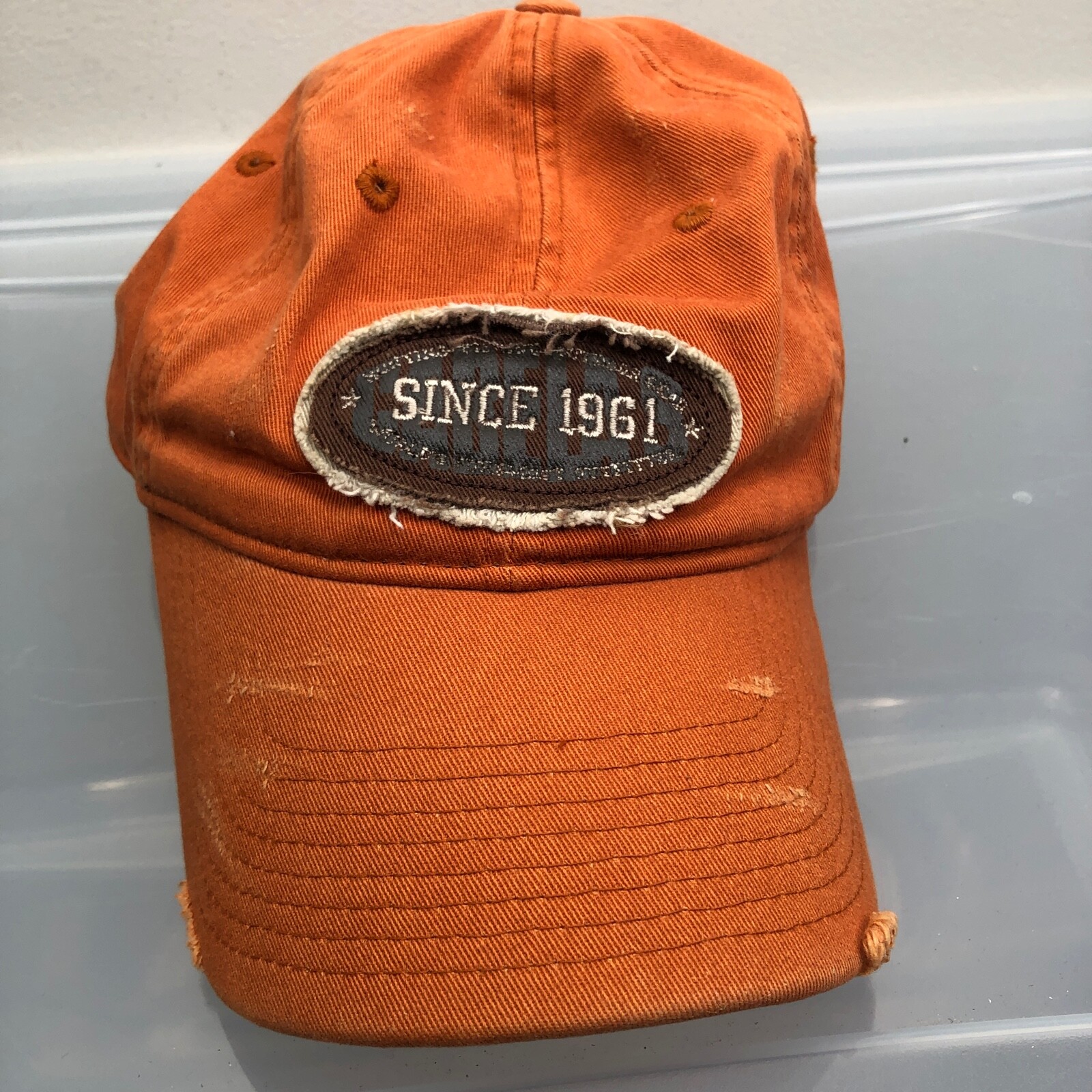 Cabelas Hat Orange Adjustable Strap Baseball Cap … - image 1