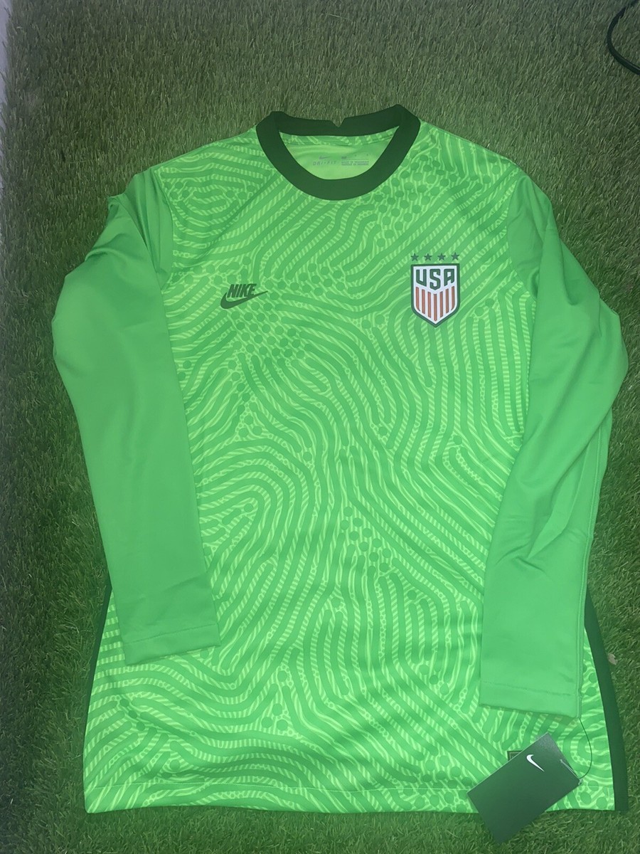 WOMENS NIKE DRI FIT GREEN TEAM USA SOCCER L/S GOALKEEPER JERSEY XL