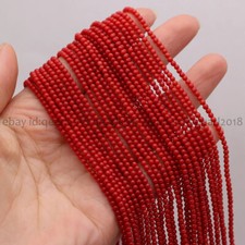 Natural Red Coral Gemstone 4mm Round Loose Beads 15'' Strand Jewelry Making