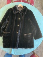 Vintage Womens Mincara Styled By Russell Taylor Dark Chocolate Faux Fur Coat Med