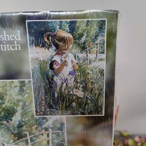 Kit de punto de cruz adornado Candamar Picking Daisies Steve Hanks nuevo sellado - Imagen 2 de 8
