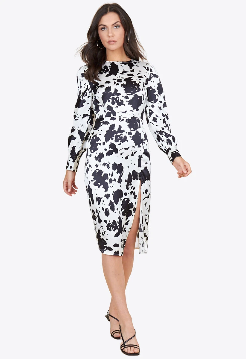 Leopard print dress top black and white