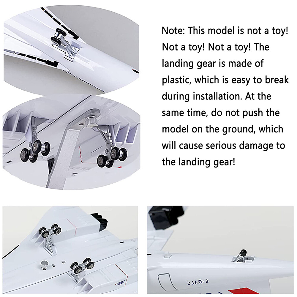 1/125 Air France Concorde Airplane Model With Lights Resin Plane