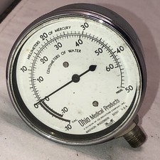 Vintage Mercury/ Water Gauge Ohio Medical Products Chrome Steam Punk