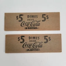 NOS Vintage Coca Cola In Bottles Coin Wrappers $5 Dimes Set of 2 Unused