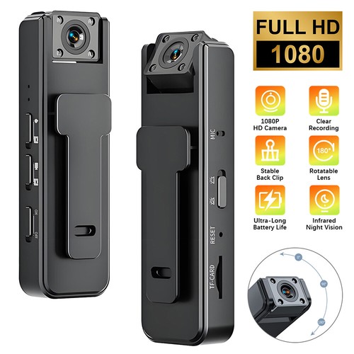 Hd Mini Police Body Camera 1080P Video Recrorder Recorder Pocket Night ~ - Photo 4/23
