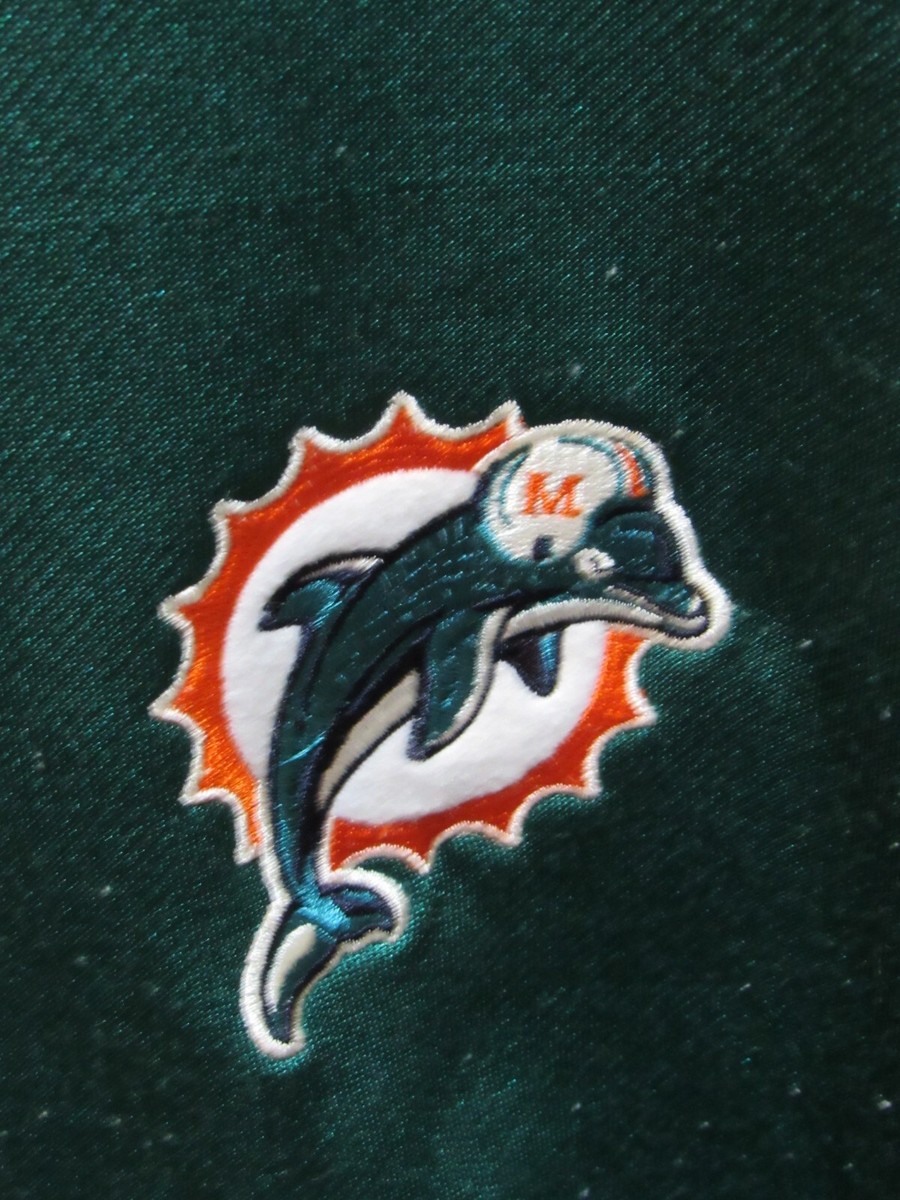 Miami Dolphins Leather Jacket & Track Reebok 2 LOT Men's