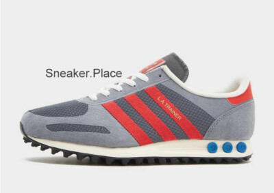 adidas Originals LA Trainer in Dark Grey and Red Limited Stock