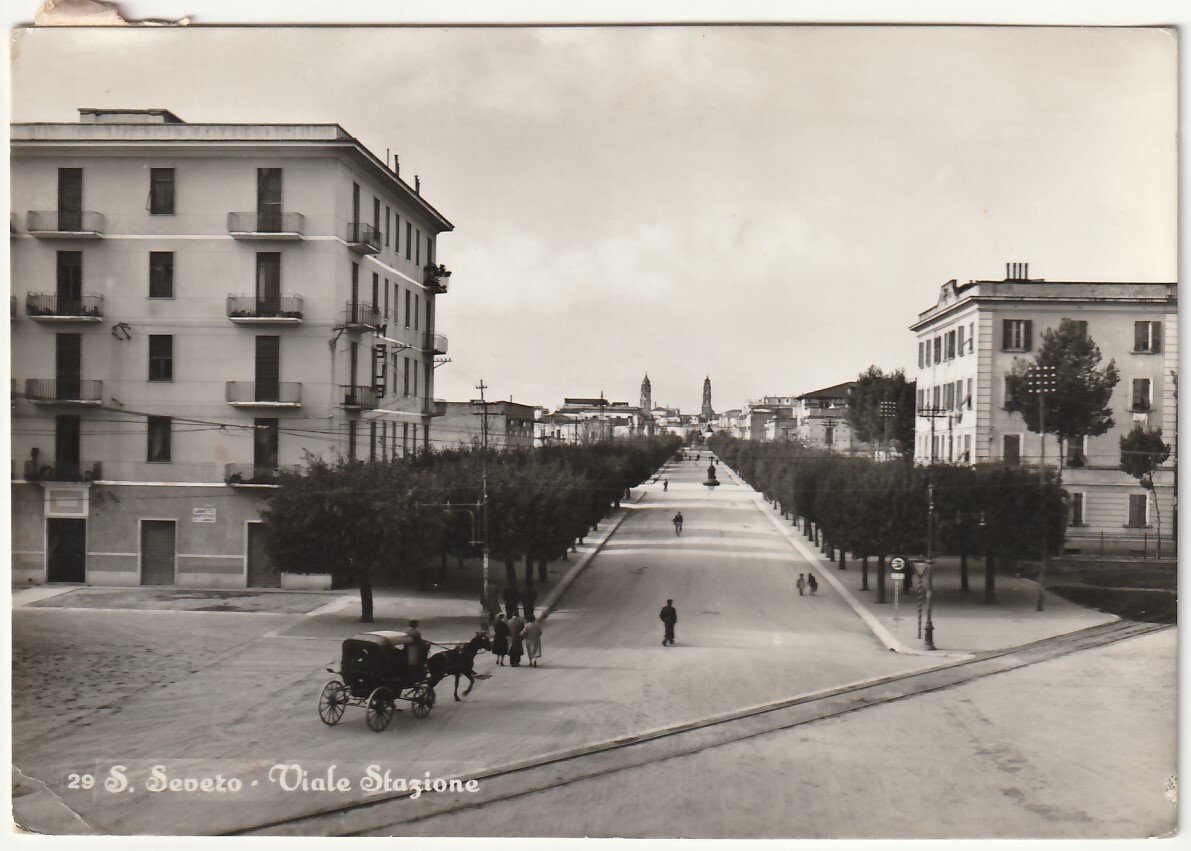 S. SEVERO - FOGGIA - VIALE STAZIONE - VIAGG. 1954 -10937-