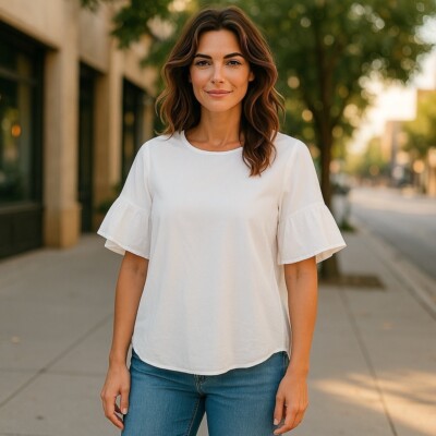 Izod Flutter Sleeve Blouse size S