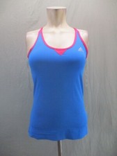 ADIDAS CLIMACOOL Size S Womens Blue Athletic Racer Back Breathable Tank Top 323