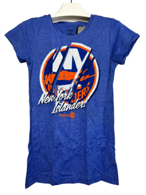 Reebok Damen New York Islanders T-Shirt Kurzarm Pullover Blau   MEDIUM